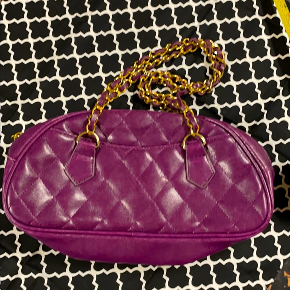 Small purple quilted purse